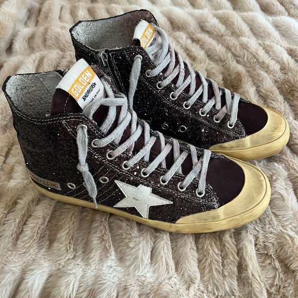 Francy Penstar in brown glitter with white leather star, Size 39 US 9 - Picture 1 of 13